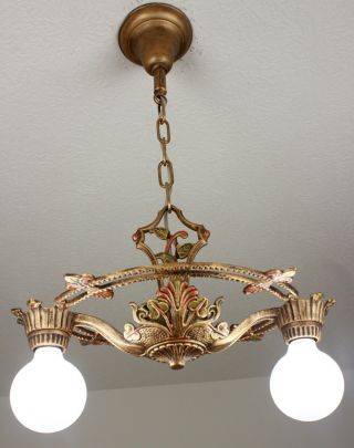 Antique Vintage 20 ' s ART DECO Ceiling Light CHANDELIER SET AVAILABLE 2