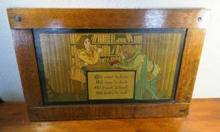 1904 Arts & Crafts Tabor Prang Francis Bacon On Age Motto Print In Oak Frame