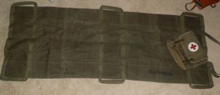 Vintage German Mountain Troops Folding Stretcher in Carrying Bag 3