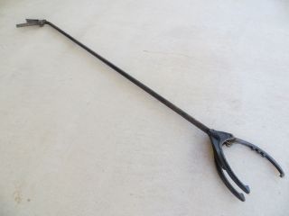 Rare Antique Cast Iron Grabber Logs Metal Fireplace Forge Tool 635m Look N176