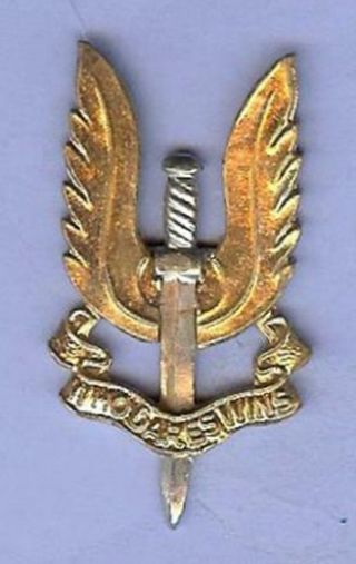 British Army Cap Badge - - Sas Special Air Service,  Early 1950s