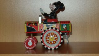 Vintage Walt Disney Productions Tin Wind - up MICKEY MOUSE CRAZY CAR 2