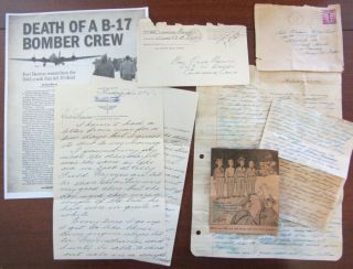 2 Wwii Letters,  B - 17 Crash Ft Benton,  Ellington Texas,  " Kia " Ww2 Love Letter