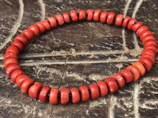 Old Undyed Natural Red Italian Coral Bracelet