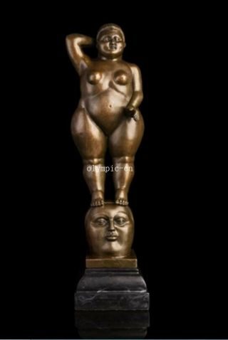 14  Ancient Greek Rome Bronze Art Sculpture Fat Women Lady Girl Stand Head