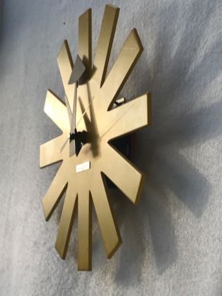 George Nelson for Howard Miller Yellow Asterisk Mid Century Wall Clock - Rare. 3