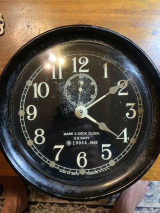 US Navy Deck Clock / Ships Clock Seth Thomas 9