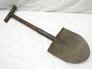 Antique Us Military Wwi T - Handle Trench Fox Hole Shovel Ww1 Army Tool