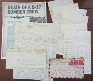 2 Wwii Letters Fort Benton,  B - 17 Crash,  Flying,  Ellington Field Texas " Kia " Ww2