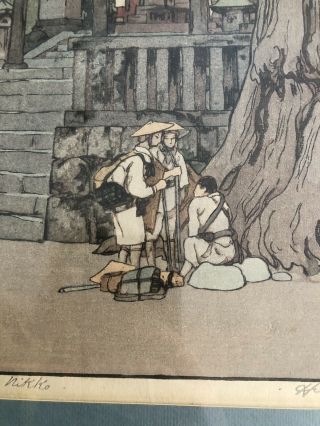 Antique Signed 1937 Hiroshi Yoshida Japanese Woodblock Print - Misty Day In Nikko 6