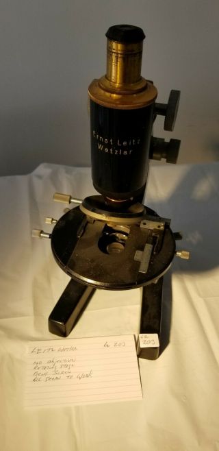 Leitz Wetzlar Antique Microscope With Rotating Stage