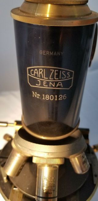 Carl Zeiss Jena Antique Microscope with rotating stage 2