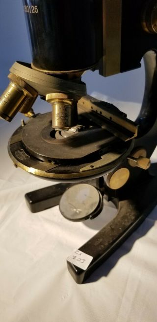 Carl Zeiss Jena Antique Microscope with rotating stage 4