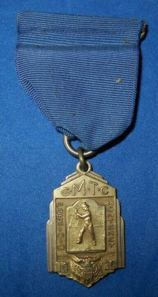 Cmtc Gold Medal 1939 Baseball Award Presidio Army Base Monterey Ca.