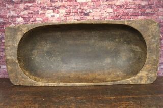 Antique Primitive Wood Trencher Dough Bowl 42  X 17  X 7  222
