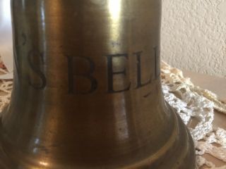 Vintage Nautical Captain’s Ships Bell 12” Tall,  5.  75” Diameter Loud 5