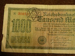 German Ww2 Ghetto Currency Marked With Star Of David Jude