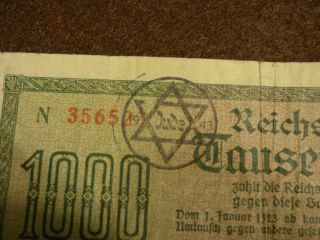 German WW2 Ghetto Currency Marked with Star of David JUDE 2