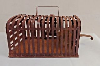 Old Vintage Handmade Wrought Iron Riveted Rat Trap Cage Live Mouse Catch P4