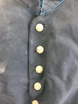 Civil War Frock Jacket Coat 9 Button Volunteers Infantry Union Battle Worn Wool 4