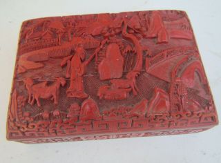 Vintage Chinese Cinnabar Lacquered Box