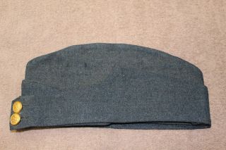 Ww2 Royal Canadian Air Force Blue Wool Overseas Hat W/buttons,  41 