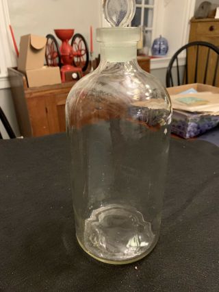 Large 1/2 Gallon Vintage Glass Apothecary Jar With Ground Glass Stopper
