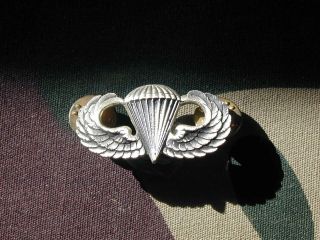 Old Sterling Parachute Badge Paratrooper Jump Wings Airborne Sugerman S N Shield