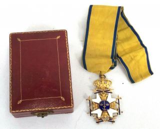 Sweden Order Of The Sword Commanders Cross Boxed Medal
