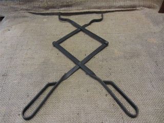 Vintage Iron Tongs Double Jointed Design Antique Old Farm Field Primitive 8692