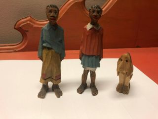 Dr Adrian Woodall Wood Carved Figurines African - American Folk Art Southern Set