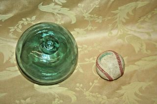 Antique Japanese Style 6 " Blue Green Blown Glass Fishing Float