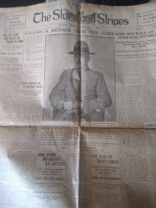 Stars And Stripes First Issue Ww1 Vintage Newspaper