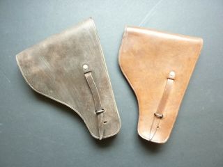 Two Leather Holster For French Mab/browning M.  22 Type Pistols