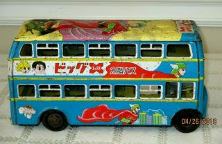 Vintage Big - X Japan Hero - Tin Bus - Astro Boy - Atom - Billiken - Space Toy - 10 "