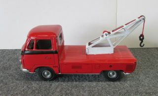 Vintage Lemy Volkswagen Tin Single Cab VW Tow Truck Bus Transporter Toy TippCo 2