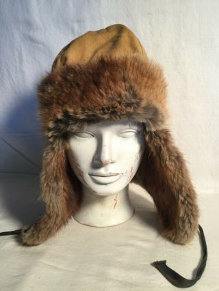 Wwi Wwii Army Air Force Military Fur Ushanka Hat Pilot Bomber Qmc Seattle Depot