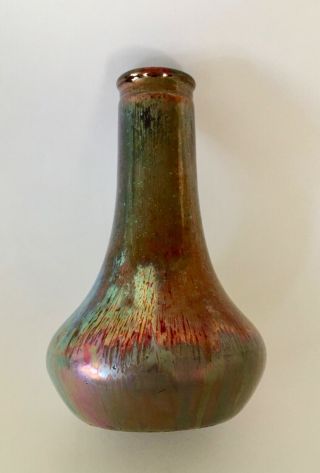 BACS iridescent ceramic vase,  Art Nouveau / 1900,  Massier era & style,  irisé 2