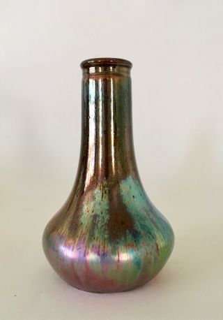 BACS iridescent ceramic vase,  Art Nouveau / 1900,  Massier era & style,  irisé 5