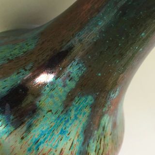 BACS iridescent ceramic vase,  Art Nouveau / 1900,  Massier era & style,  irisé 9