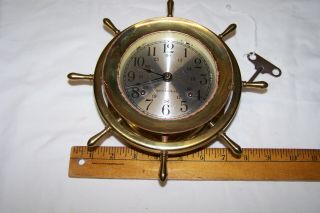 Vintage Seth Thomas Helmsman Ships Bell Clock Made In Usa W /key