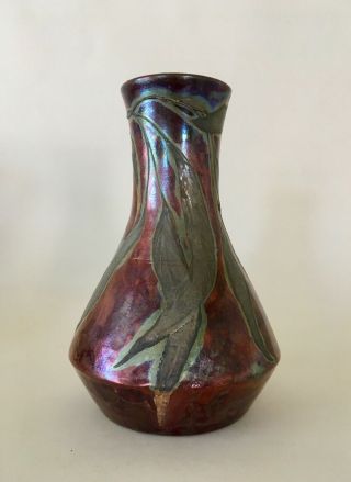 Massier ? Zumbo ? Iridescent ceramic vase,  Art Nouveau / 1900,  grès irisé 6