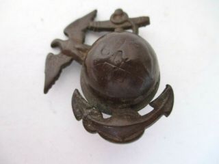 Antique Wwi Usmc Collar Lapel Pin Eagle Anchor Globe