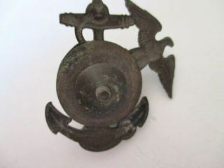 Antique WWI USMC Collar Lapel Pin Eagle Anchor Globe 4