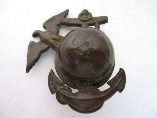 Antique WWI USMC Collar Lapel Pin Eagle Anchor Globe 6