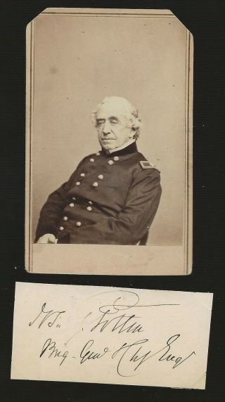 Civil War Cdv And Autograph Of Union General Joseph Totten