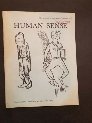 Human Sense (how To Cope With Flying) Army Pamphlet 95 - 3 1959 Great Cartoons