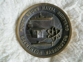 Puget Sound Naval Shipyard Plaque Brass Psns