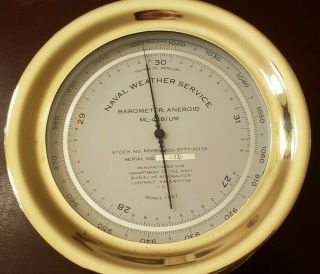 Us Navy Barometer Ml - 448/um,  Great Companion To Chelsea Clock