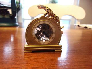Small Art Nouveau / Art Deco Clock Leopard Top (rare?)